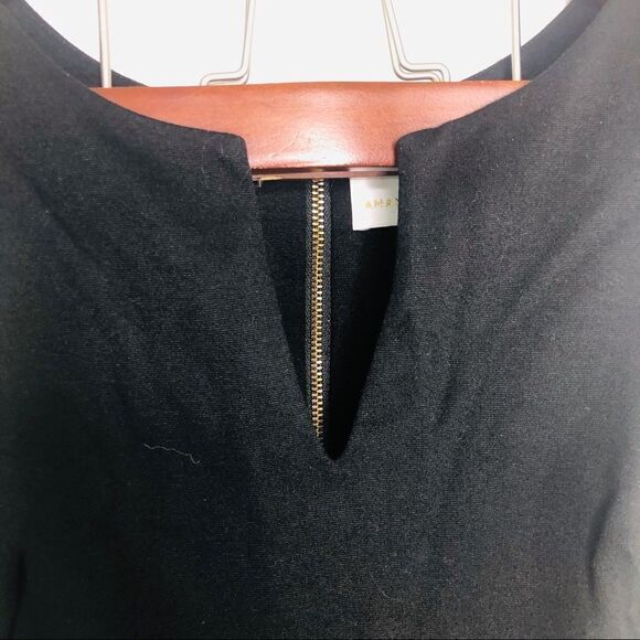 Amanda Uprichard Black V-neck Fit Flare Dress Large L - Picture 3 of 7